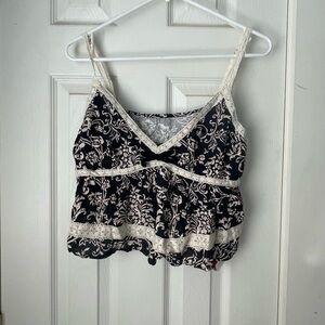 Floral Bow Ruffle Tank Top